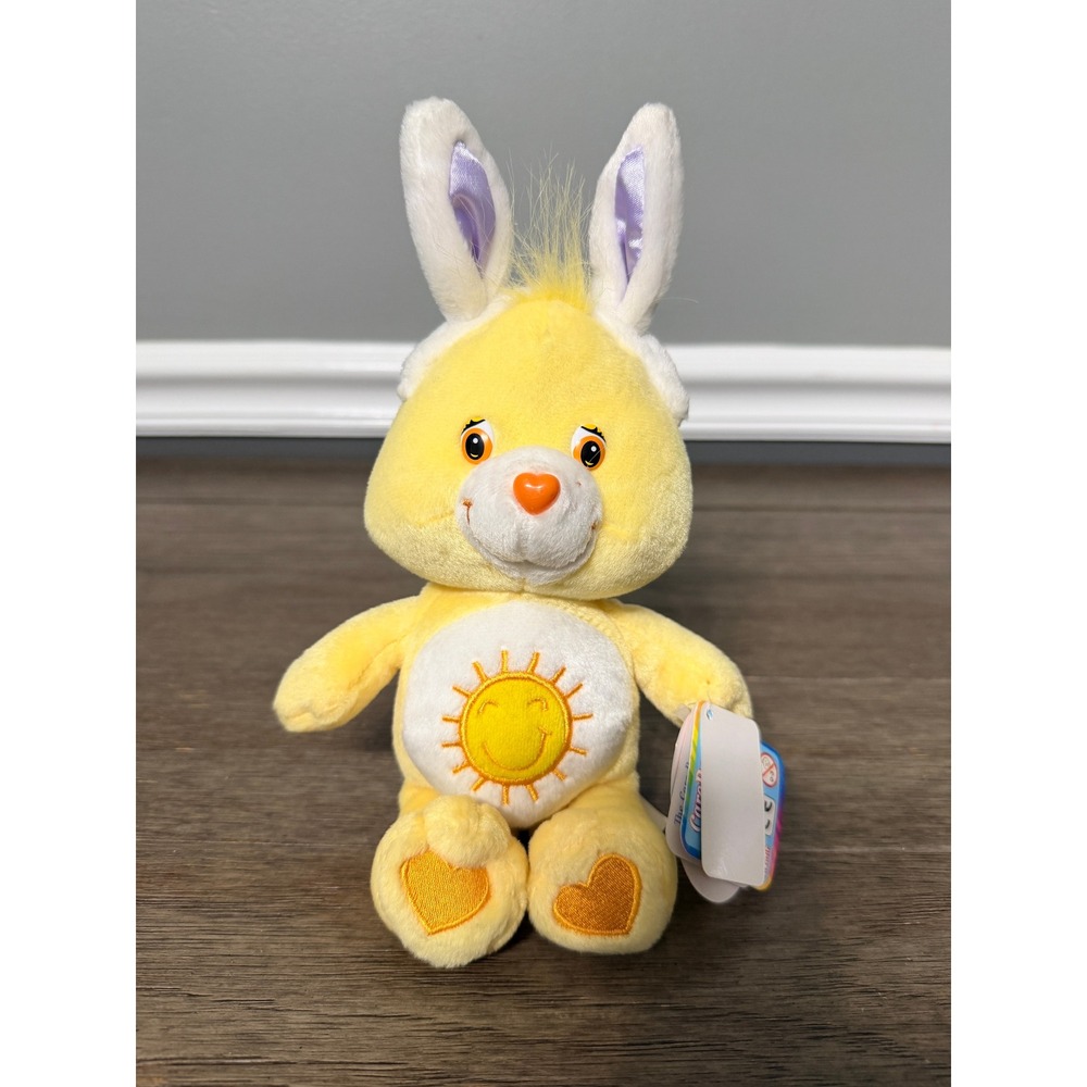 Care Bears Funshine Bear Easter Bunny Ears Plush 2003 Play Along Vintage